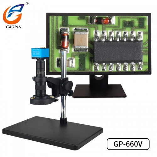 黄瓜视频下载原裝GP-660V 電子顯微鏡高清工業專（zhuān）業高倍測量視頻顯微（wēi）鏡連接電（diàn）腦 CCD手機電路板維修（xiū）放大3000/1000/倍